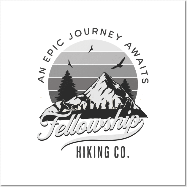 Fellowship Hiking Co - An Epic Journey Awaits - White - Fantasy Wall Art by Fenay-Designs